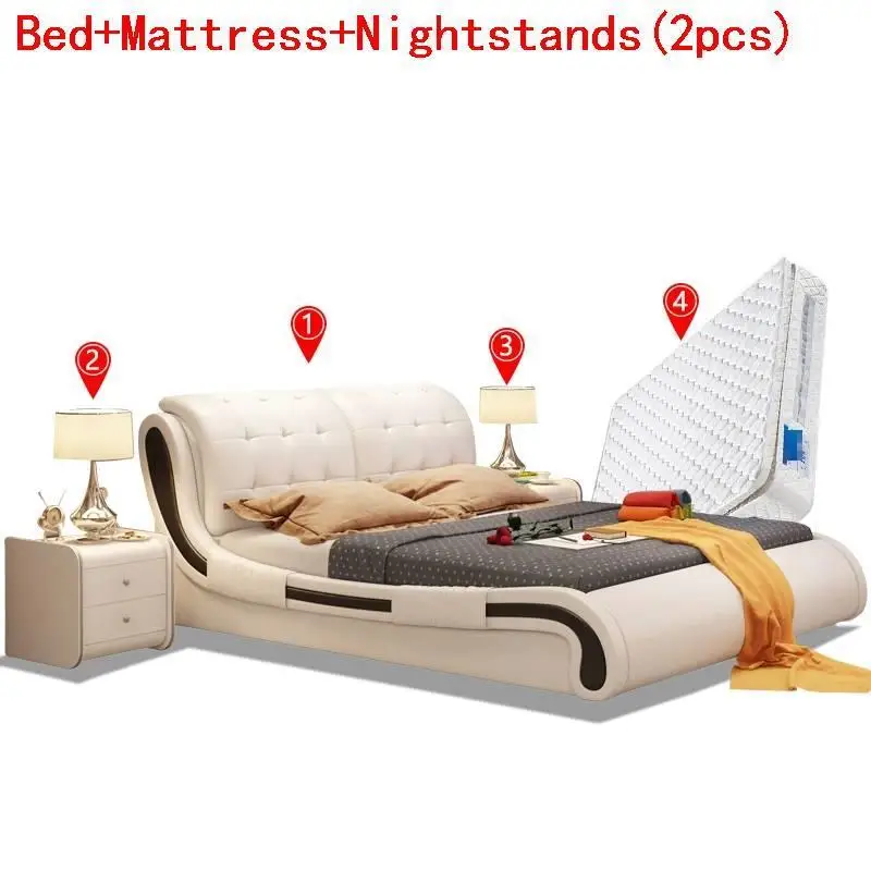 Mobili Letto هل Matrimoniale غرفة الاطفال موبل ميزون طقم سرير عصري مربع الأثاث الجلود كاما Moderna دي Dormitorio Mueble السرير Mobili Letto هل Matrimoniale غرفة الاطفال موبل ميزون طقم سرير عصري مربع الأثاث الجلود كاما Moderna دي Dormitorio Mueble السرير