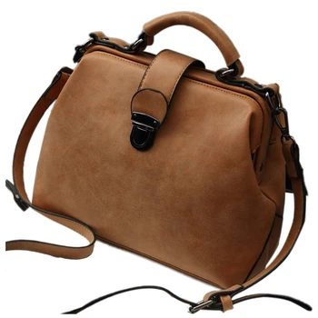 

Women Handbags PU Leather Vintage Doctor Bags Crossbody Bags For Women Shoulder Bags (Brown Nubuck)