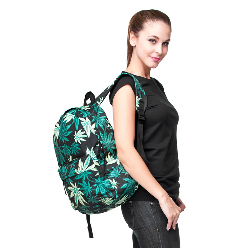 Mallrat черный сорняк 3D печать Vogue рюкзак Для женщин Mochilas Mujer Mochila школьный для