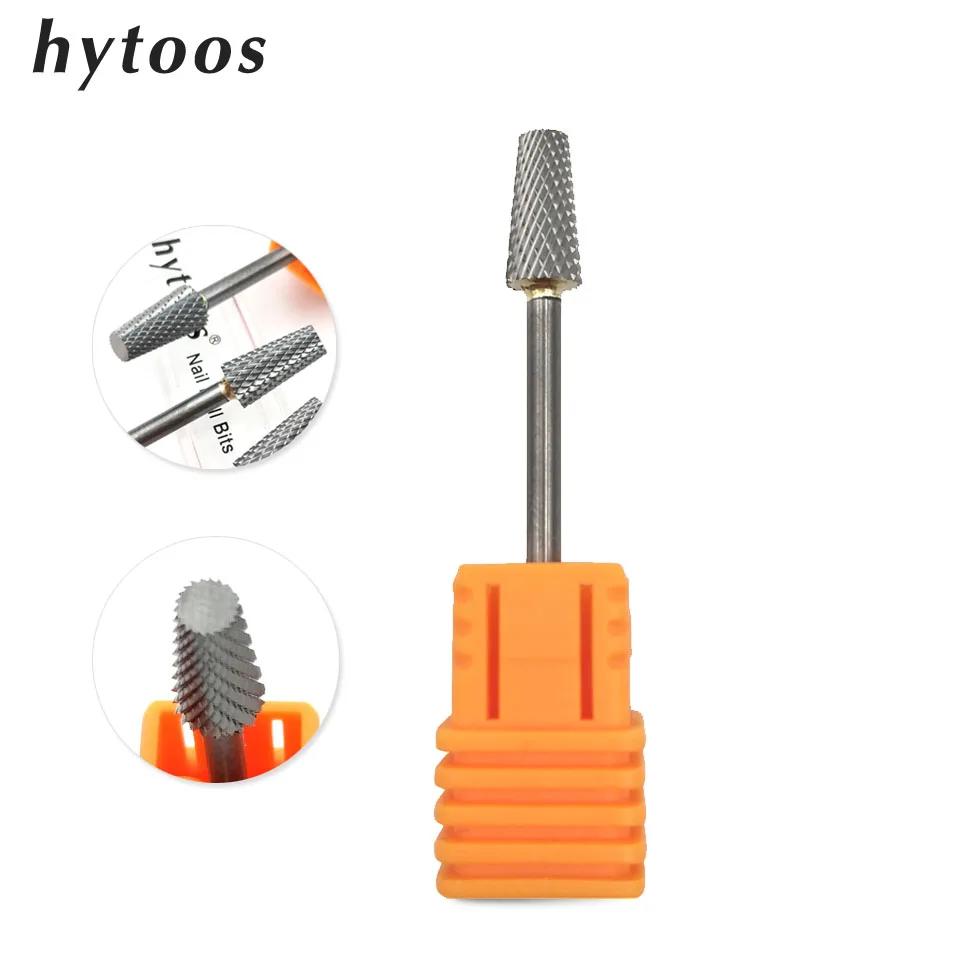 

HYTOOS New Tepered Nail Drill Bit 3/32" Rotary Tungsten Carbide Milling Cutter Manicure Bits Drill Accessories Nail Tools