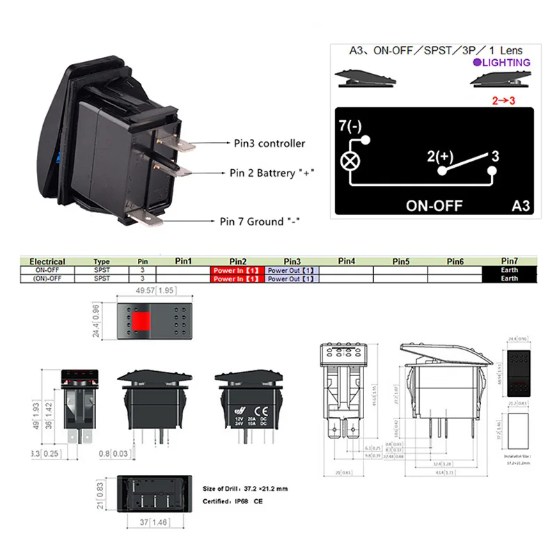 JX-LCLYL 8 Gang Rocker Switch Voltmeter Dual USB Power Socket Panel for Car Marine Boat