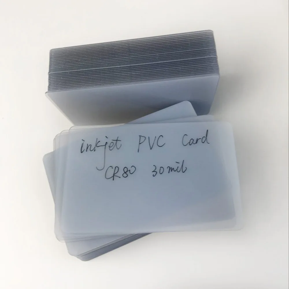 20 шт для струйных принтеров Epson или Canon для печати струйных прозрачных пластиковых Пустая карточка из ПВХ визитная карточка