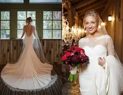 Новое Белое Элегантное Длинное платье русалки Свадебные платья 2019 vestidos de novia Длинные рукава с аппликацией Длинные Поезд Свадебные платья с