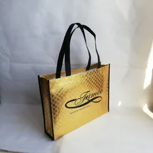 500 шт/партия индивидуальный нетканый логотип сумки хозяйственные сумки с ручками лазерного ламинирования обувь/пакеты для упаковки одежды