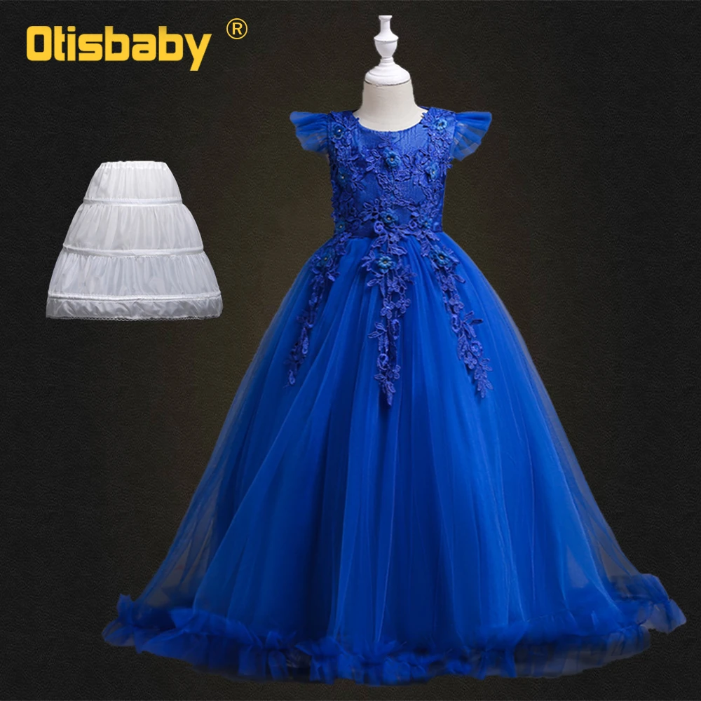 

Floral Girls First Communion Dresses 2018 Children's Evening Party Fluffy Dresses Girl Red Eleghant Wedding Dress Bebe Gowns