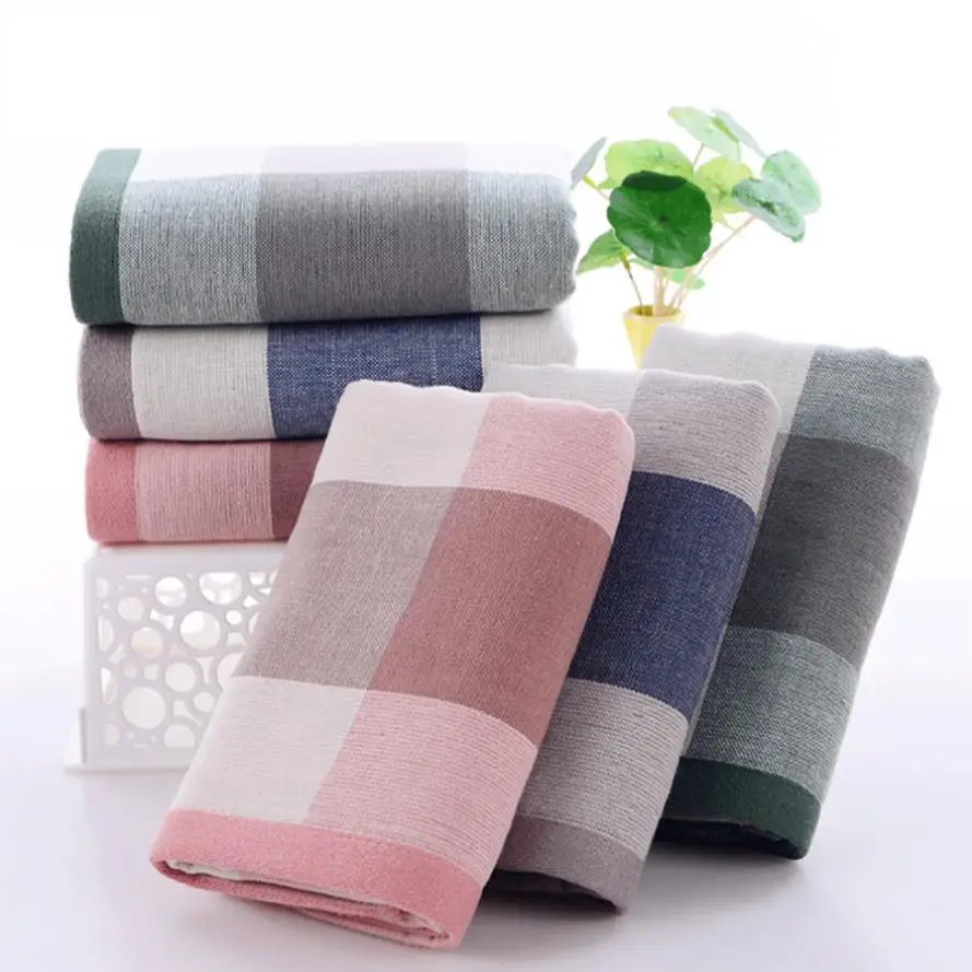 Fashion lattice print Soft superfine fiber Cotton Face Flower Towel