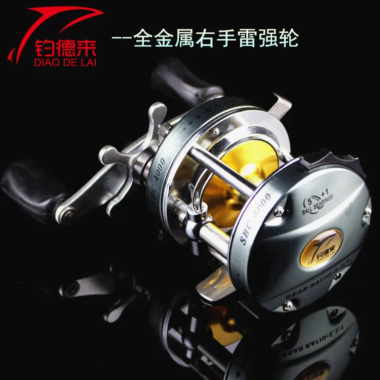 

free shipping Full Metal SBC40-6000 Leiqiang rounds 5 + 1BB Drum Fishing reel Sea pole Boats Reels Fishing Tackle-d2