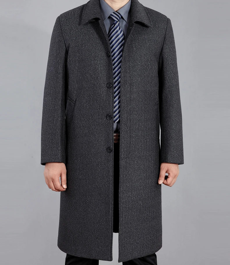business coats pea coat overcoats long jackets men woolen jacket 2018