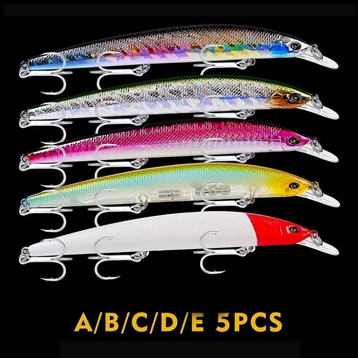 ABCDE With PVC Box PRO BEROS приманки Minnow 5 шт. рыболовные приманки 9 г и 18,5 г 10 цветов рыболовные приманки 6# крючки рыболовные снасти с ящиком для хранения снасти - Цвет: ABCDE With PVC Box