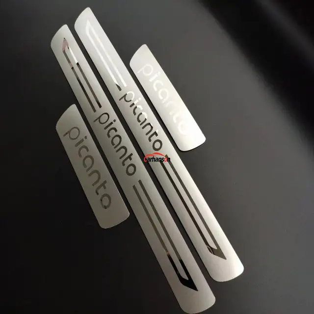 For Kia Picanto xline X Gt line Auto Accessories Stainless Steel Door sill Trim Styling Car Scuff Guard Strip 2013 2017 2019 Silver
