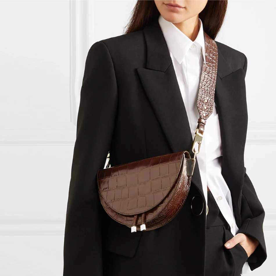 Винтажная Высококачественная женская сумка из крокодиловой кожи в стиле ретро, сумки на одно плечо, сумки на плечо, сумки на седло аллигатора