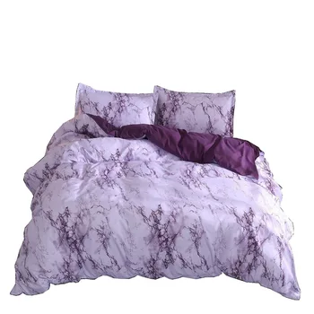

Brief Lightweight Microfiber Quilt Cover Bedding Duvet Cover Set Marble 3pcs