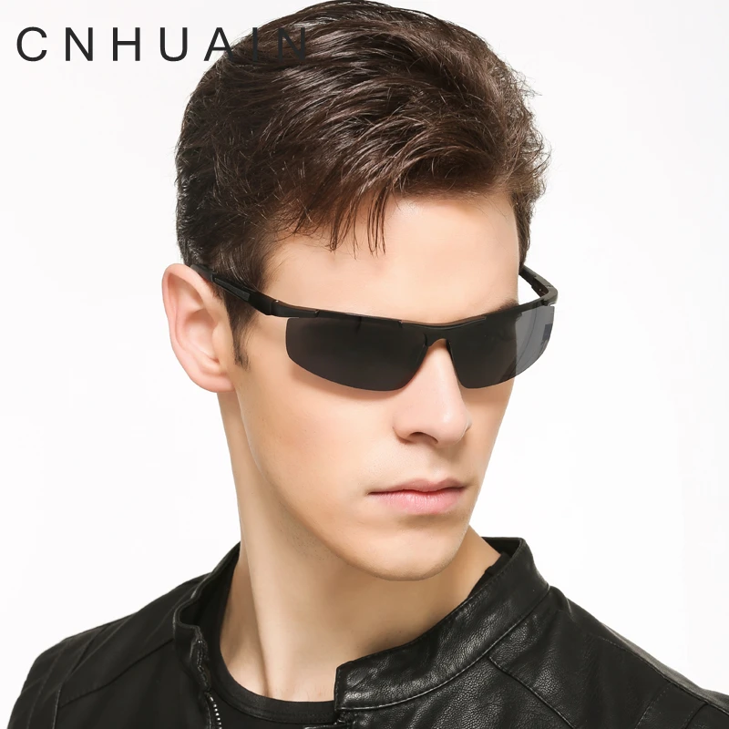 CNHUAIN Brand Aluminium Magnesium Men's Sunglasses Polarized Day And