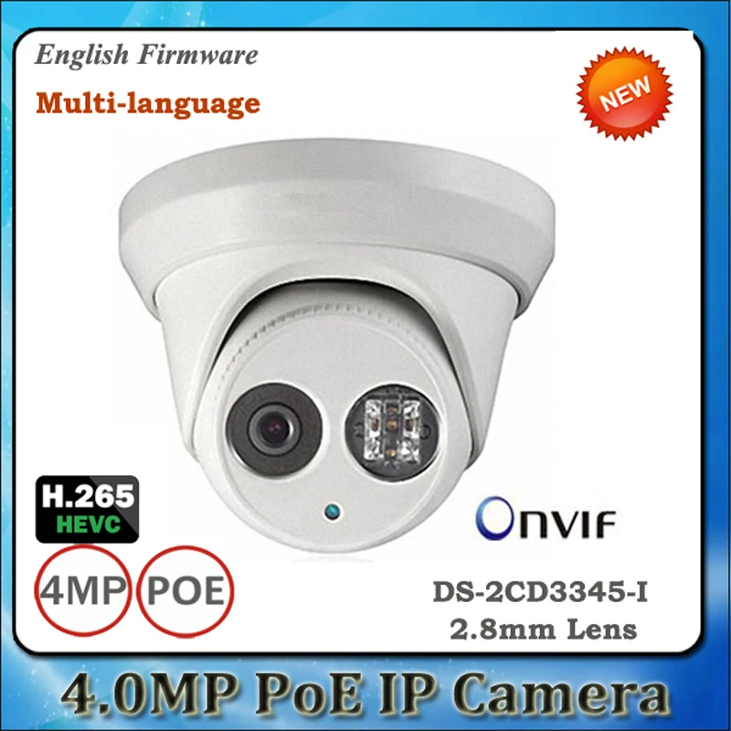  Multi-language HIK DS-2CD3345-I Full HD 4MP CCTV IP Camera POE ONVIF Waterproof  IP66 Security Camera H.265 