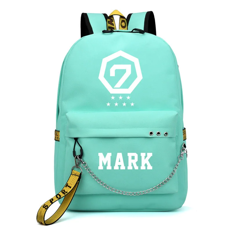 

2019 New GOT 7 Mark Printing Backpack USB Charging Laptop Backpack Canvas School Bags for Teenage Girls Rucksack Travel Backpack