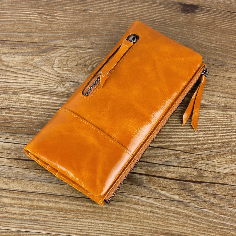  2016 Hot Sale Genuine Leather Wallet Women Fashion Real Cowhide Wallet Long Design Clutch Female Purse Bag Portefeuille Femme 