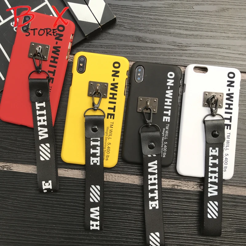 New off Popular Twill lanyard Hard plastic cover case for iphone 5 5S SE 6 6S plus 7 7plus 8 8plus X XR XS MAX white phone coque |