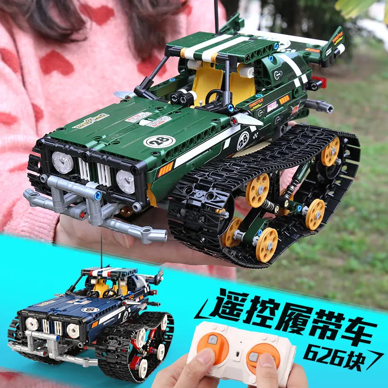 

Yeshin 13025 13026 626Pcs Remote Control Car Series The 20011 Blue and Green Off-road Vehicles Set Building Blocks Bricks Toys