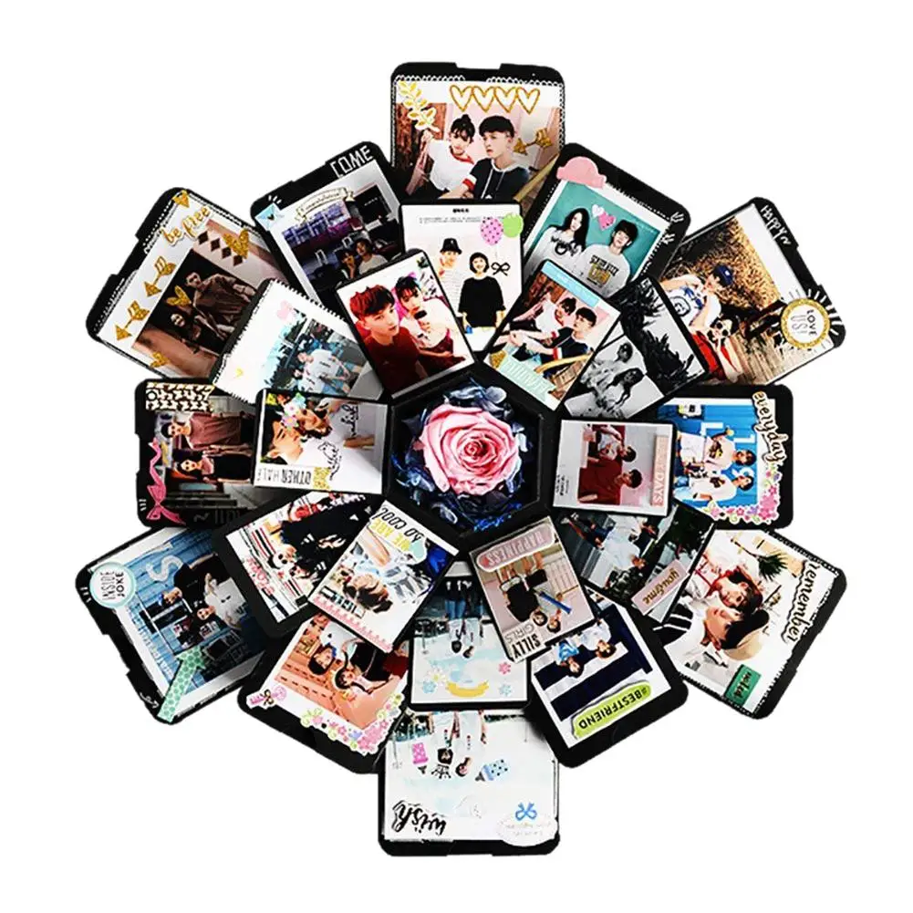 

Hexagon 5 Layer 6 Sided Explosion Gift Box Innovative Gift Box DIY Photo Album Box