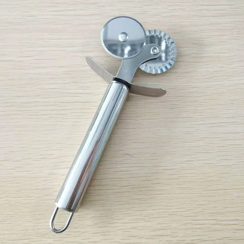 Stainless Steel Pizza Double Wheel Cutter Pizza Portable Knife kitchen Tools Cut Pizza Tools Kitchen Accessorie Tools
