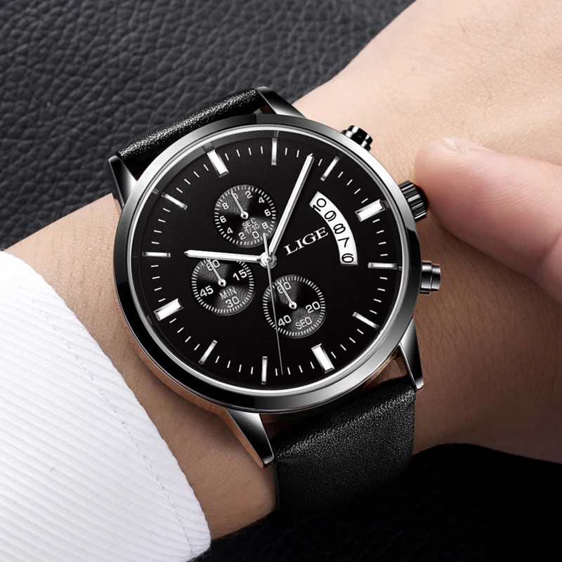 2017 New Top Luxury Brand LIGE Men Sports Watches Men's Quartz Date Clock Man Leather Army Military WristWatch Relogio Masculino 2017 New Top Luxury Brand LIGE Men Sports Watches Men's Quartz Date Clock Man Leather Army Military WristWatch Relogio Masculino