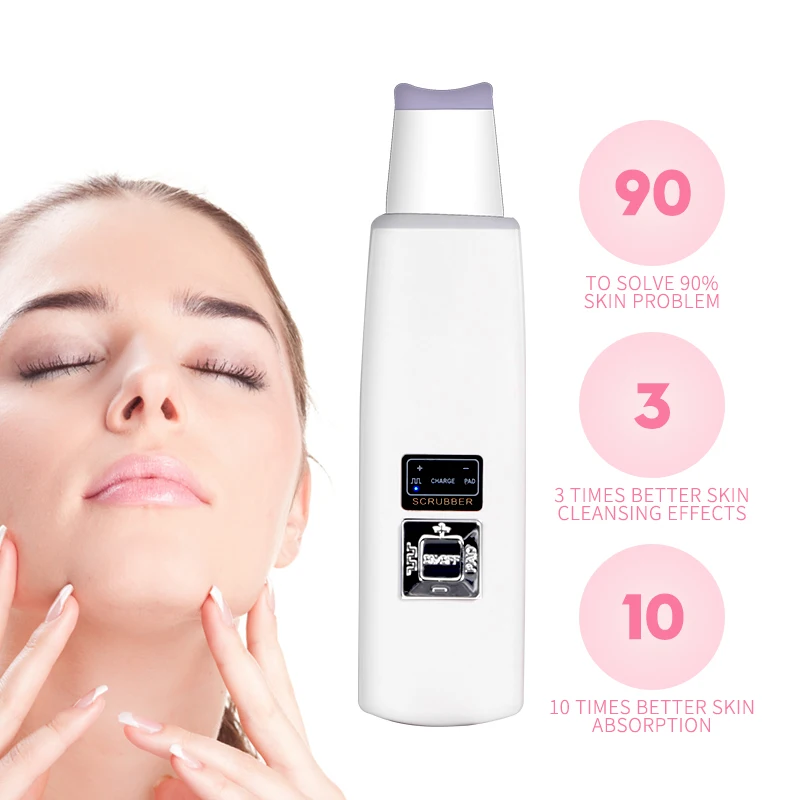 

Ultrasonic Deep Face Cleaning Machine Skin Scrubber Remove Dirt Blackhead Reduce Wrinkles and spots Facial Whitening Lifting