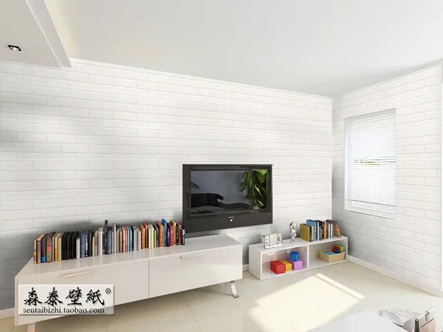 Thickening White Brick Wall Papers For Walls Tv Background Thickening White Brick Wall Papers For Walls Tv Background Paper Roll Wallpaper Papel De Parede