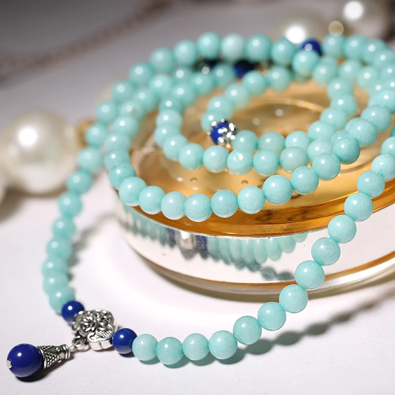 

High Quality Healing& Fashion Women`s Amazonite 108 Beads Bracelet or Necklace Charm New Design Yogi Bracelet Birthday gift