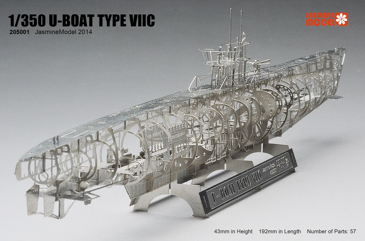 JasmineModel 1/350 Германия масштаб U-BOAT Тип VIIC 3D металлический скелет модель собранная головоломка сложные игрушки очень трудно