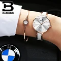 Schweiz BINGER Luxus Frauen Uhr Marke Kristall Mode Armband Uhren Damen Frauen handgelenk Uhren Relogio Feminino B 11853-in Damenuhren aus Uhren bei