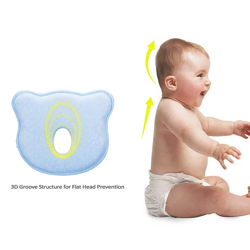Travesseiro para Recém-nascidos em Espuma de Memória para Evitar Síndrome de Plagiocephaly Coisas do Bebê Yooap Cabeça Plana ou 4 Travesseiro