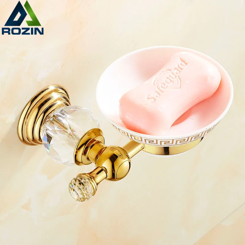 Buy Free Shipping Golden Crystal Soap Dish Wall