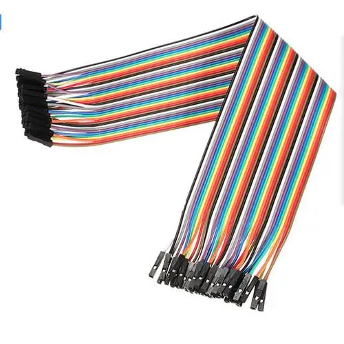(30 см) 40 шт. в ряд кабель Dupont 30 см 2 54 мм 1pin 1p-1p гнездо-гнездо перемычка для arduino |