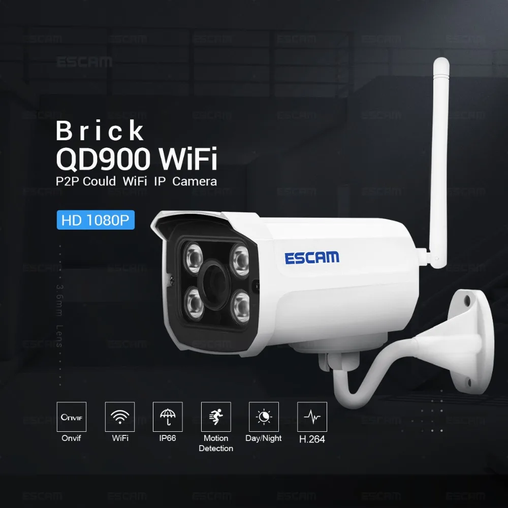 ESCAM QD900 WiFi ip-камера 1080 P наружная камера беспроводной связи WiFi Водонепроницаемая Onvif P2P ip-камера ночного видения детектор движения