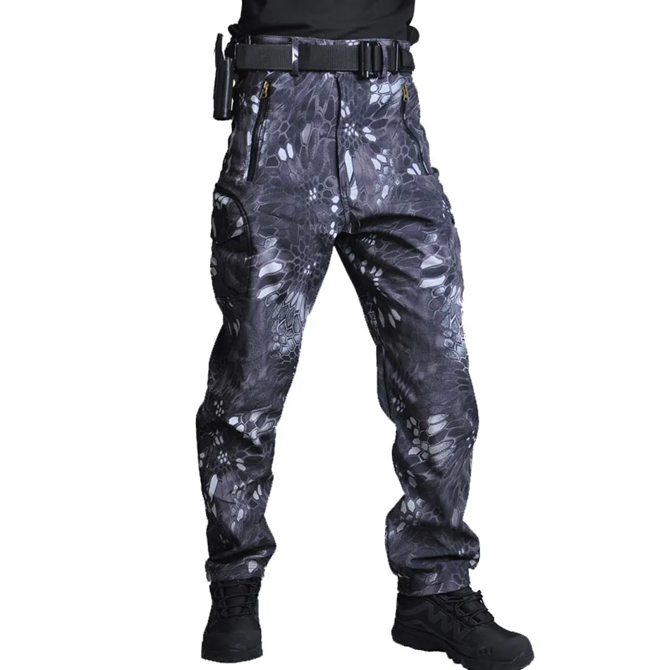 

Men Tactical Military Pants Winter Thicken Fleece Warm Cotton Combat Bomber Working Shark Skin Trousers Camouflage Cargo Pants