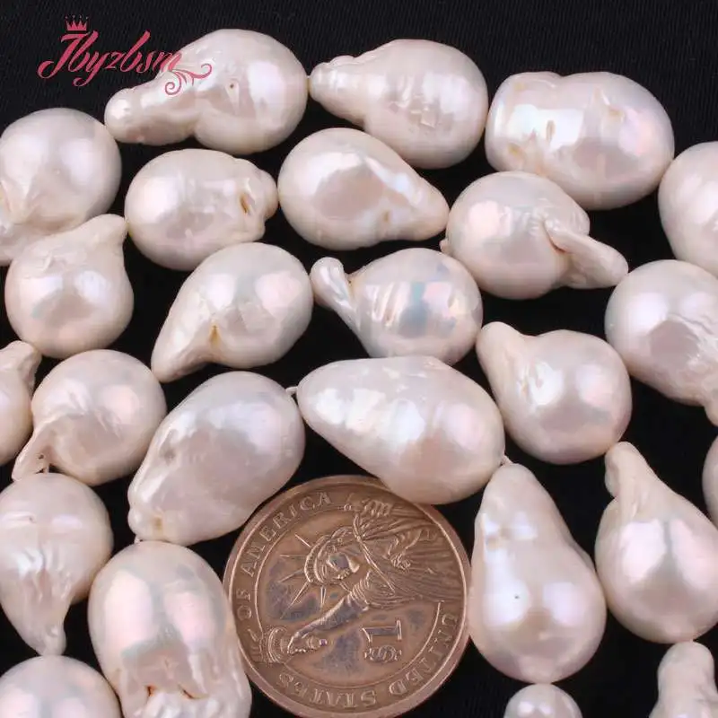 14x18mm Big Large Freeform White Edsion Reborn Keshi Freshwater Pearl Natural Stone Beads For DIY Necklace Jewelry Making 15&quot |