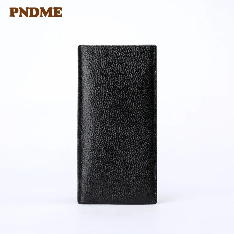 

European and American lychee pattern long wallet multi-functional leather wallet for men