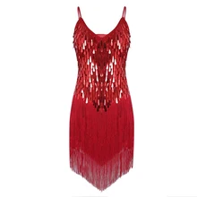 Ladies Latin Dance Dress Sequin Tassel 1920s Flapper Charleston Gatsby Party Fancy Costume Competition