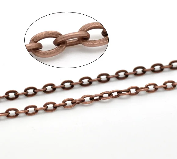 

Doreen Box Lovely 10M Copper Tone Links-Opened Cable Chains 4x3mm (B14980)