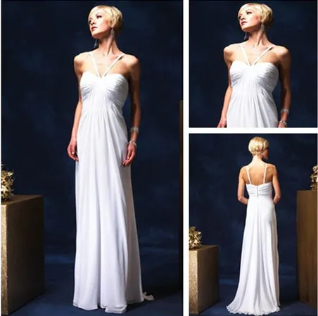 A Line Spaghetti Strap Prom Dress Simple Natural Floor Length Court Train Party Gown 2014 New Arrival | Свадьбы и торжества
