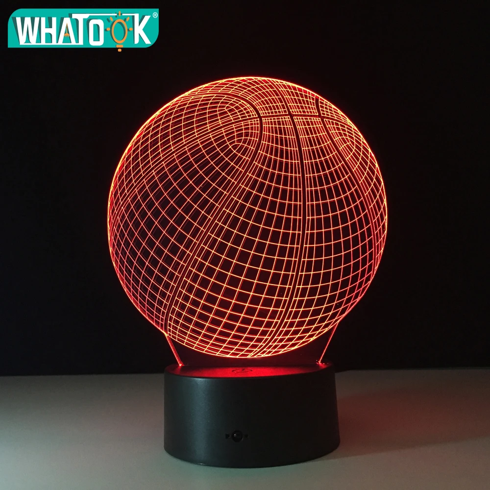 

3D Night Light Sport Basketball Desk Table lamp Colorful Change USB Touch Lighting Bedroom Amazing Visualization Illusion lights