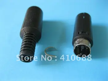 

100 Pcs Per Lot Mini DIN Plug Connector 3 Pin with Plastic Handle Male Hot Sale High Quality