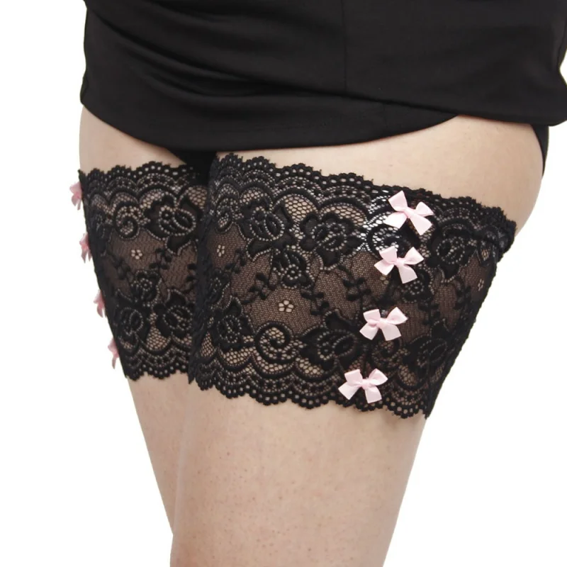 

High Quality Legs Stretch Lace Yoga Soft Lace Bow Silicone Thigh Non-slip Socks Comfortable Outdoor Sports Ladies Large Size