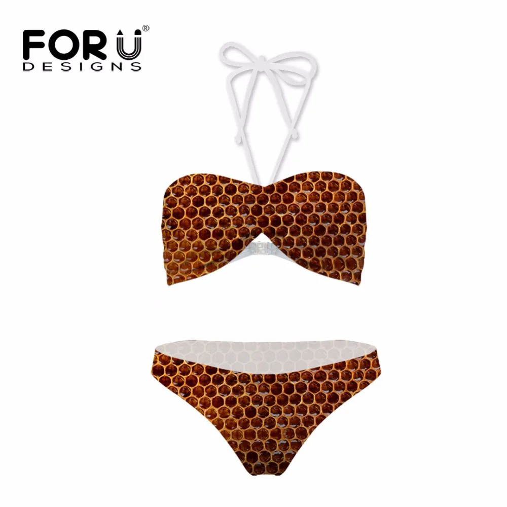 FORUDESIGNS/комплект бикини с пуш-ап женский купальник-бандо пляжная одежда супер