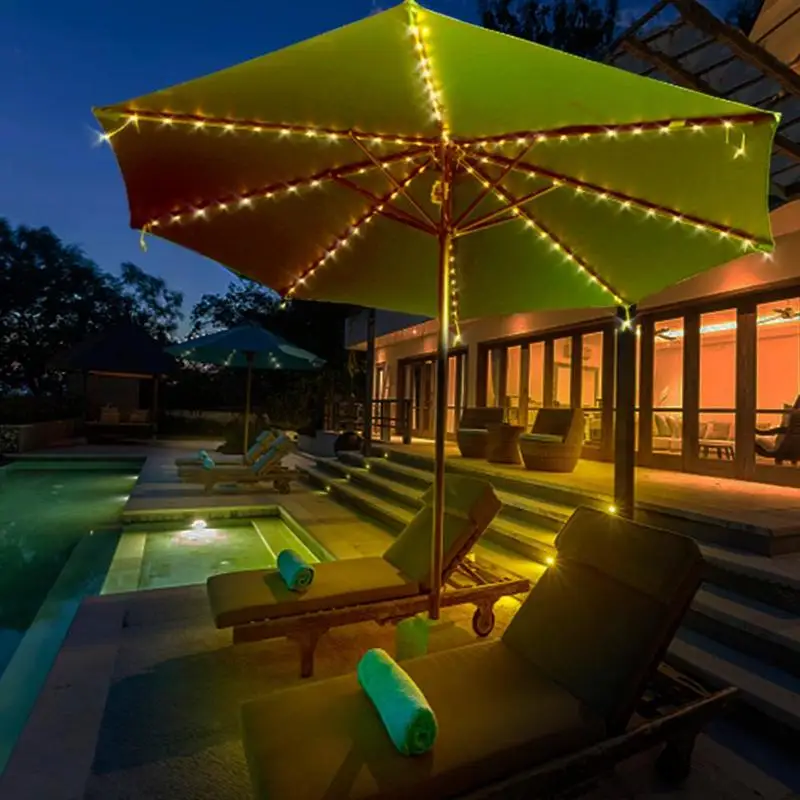 

104LED Patio Umbrella Tent LED String Light 8 Mode 8 Strings Copper wire String Light for Outdoor Garden Backyard Holidays Party