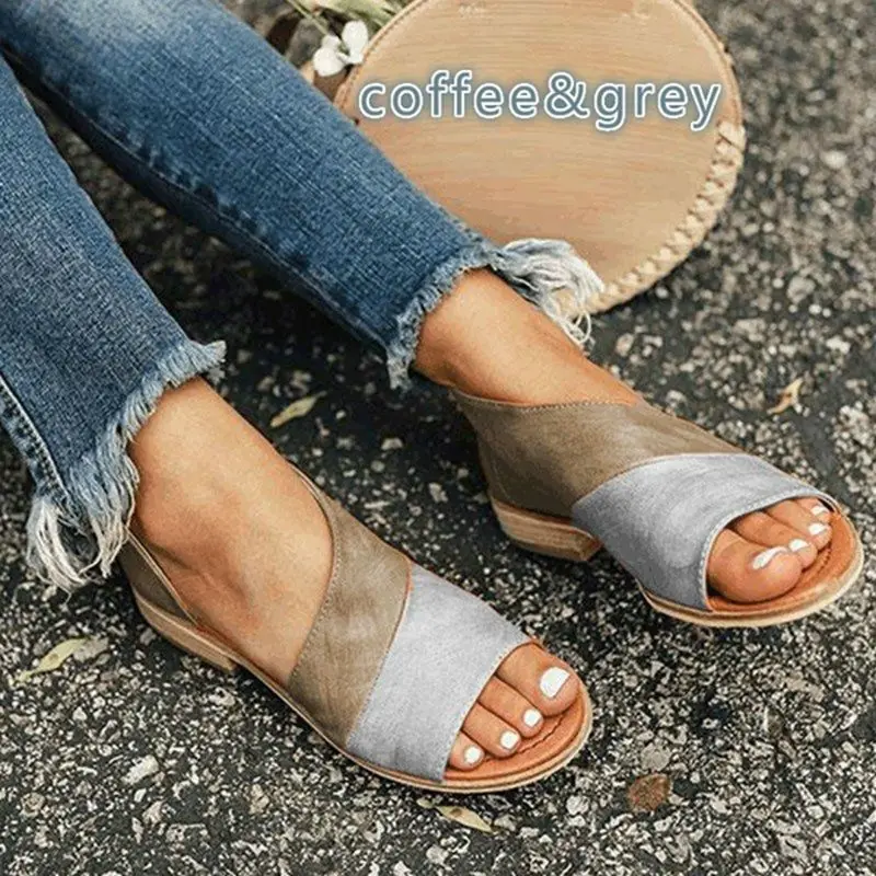 

Oeak Women Summer Sandals Causal Shoes Woman Peep Toe Low Heels Sandalias Mujer 2019 Summer Shoes Plus Size 35-43 Footwear