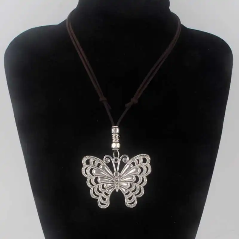 Женское колье макси с бабочкой|leather necklace|vintage necklacemaxi necklace |