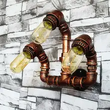3 Heads Water Pipe Steampunk Vintage Wall Lights For Dining Room Bar Home Decoration American Industrial Loft Wall Sconce