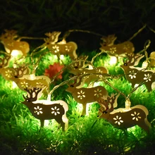 Рождественская гирлянда 20 светодиодный батарейный блок с питанием лампа лося/маленький колокольчик фестиваль рождественские огни украшения световая гирлянда