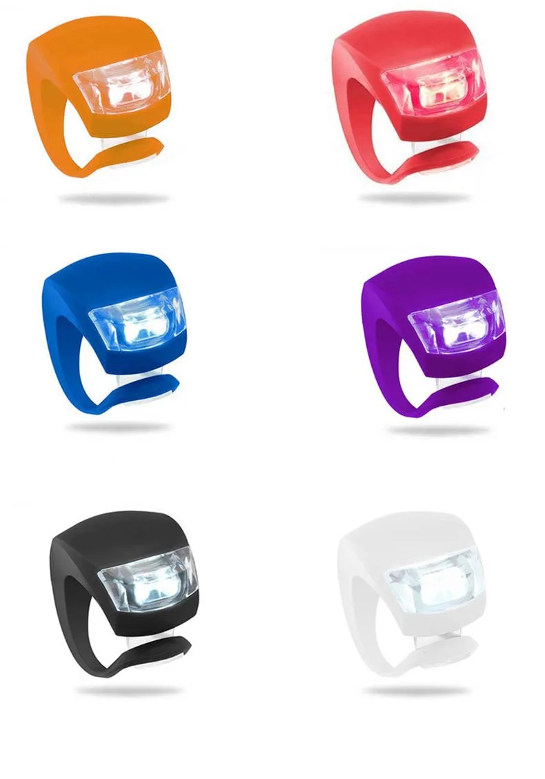 Sale 2pcs Bicycle Front Light Silicone LED Head Front Rear Wheel Bike Light Waterproof  Bicycle Accessories Bike Lamp 6